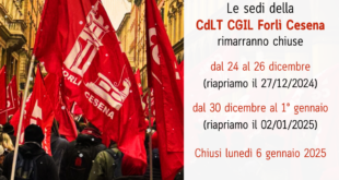 Orari CdLT CGIL Forlì Cesena: periodo natalizio